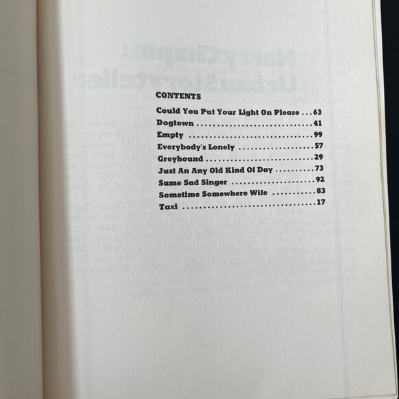 HARRY CHAPIN SONGBOOK Heads & Tales, Words, Music, Tablature Notes Vintage 1970s - Picture 3 of 4